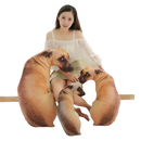 Cute bend dog plush pillows, lifelike animal cute decor for your cozy space