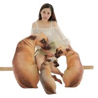 Cute bend dog plush pillows, lifelike animal cute decor for your cozy space