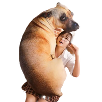 Dog head throw plush pillow, lifelike animal cute and perfect for cozy vibes