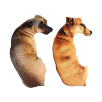 Cute bend dog plush pillows in trendy dog head throw design, lifelike animal cute pillow
