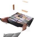 Stylish storage organizer with folded clothes, perfect socks storage box, trendy look
