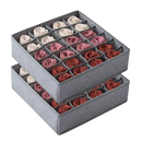 Gray fabric drawer organizers for socks storage, a trendy stylish storage organizer