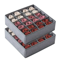 Gray fabric drawer organizers for socks storage, a trendy stylish storage organizer
