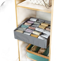 Gray closet organizer with compartments, perfect stylish storage organizer for socks bras and underwear