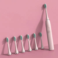 Ultrasonic Recharger Toothbrush - Pink / 8Brush head