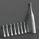 Ultrasonic Recharger Toothbrush - White / 8broom head