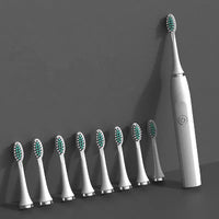 Ultrasonic Recharger Toothbrush - White / 8broom head