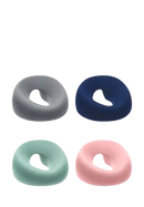 Colorful donut-shaped cushions for Ergoluxe Memory Foam Beauty Pillow for comfortable ergonomics lying