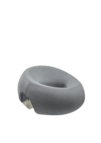 Gray ergoluxe memory foam spa pillow for ergonomics lying in the Trendy Ergoluxe Memory Foam Beauty Pillow for Happy Heads