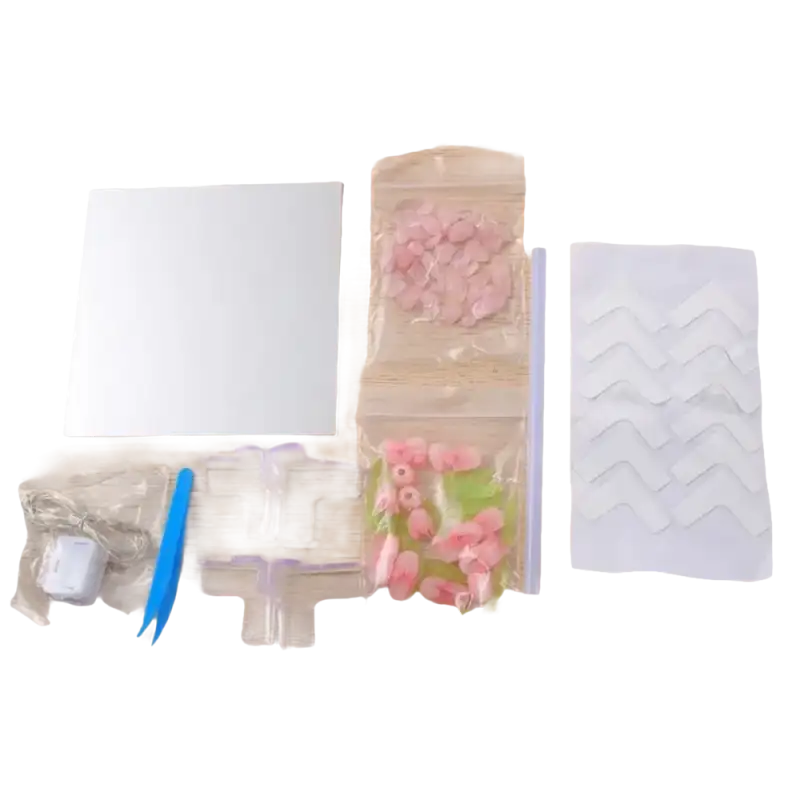 Craft kit components for Trendy Flowercube Lamp with Tulip Mischief, perfect for DIY Tulip Mirror or mirror cube lamp projects
