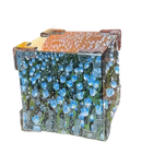 Colorful flowercube lamp with blue tulip design, perfect DIY tulip mirror decor in a mirror cube lamp style