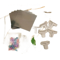 DIY handmade cube components for Trendy Flowercube Lamp with Tulip Mischief showing a mirror cube lamp style