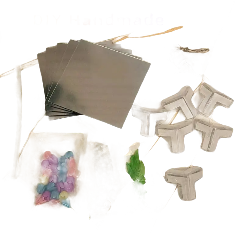 DIY handmade cube components for Trendy Flowercube Lamp with Tulip Mischief showing a mirror cube lamp style