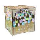 Floral-patterned glass cube of the Trendy Flowercube Lamp with DIY Tulip Mirror