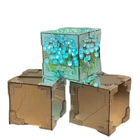 Illuminated flowercube lamp with diy tulip mirror on mirror cube lamp setup