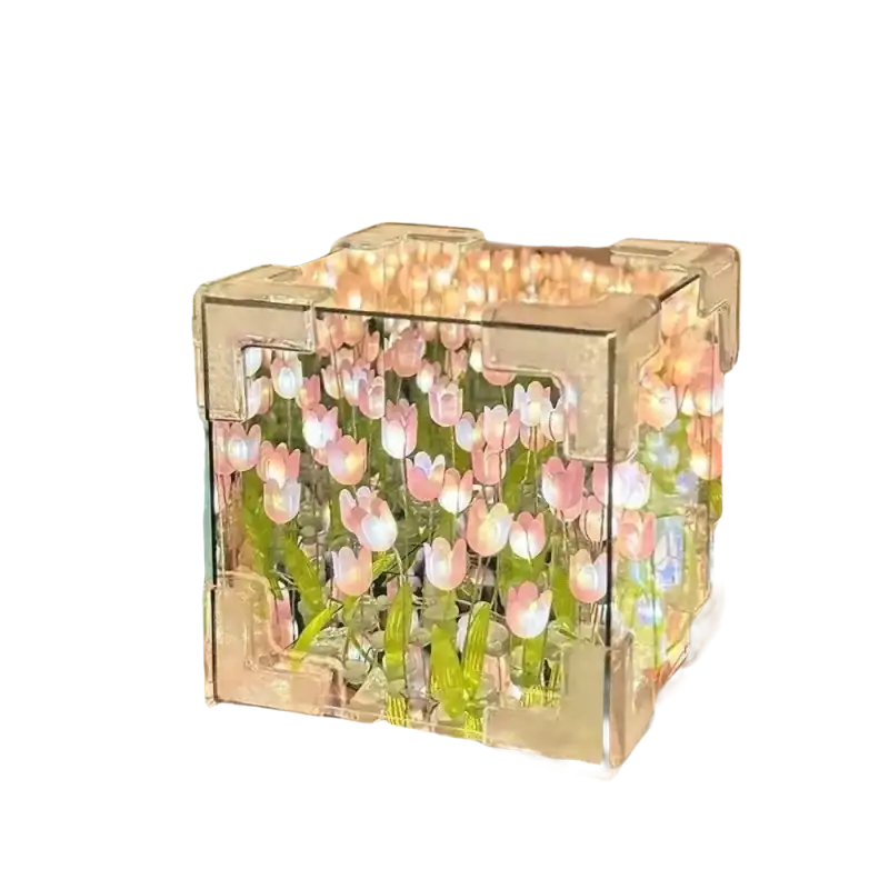 Trendy Flowercube Lamp with Tulip Mischief