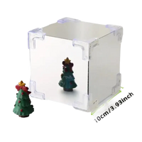 Trendy Flowercube Lamp with Mirrored Cube and Clear Corner Protectors for DIY Tulip Mirror