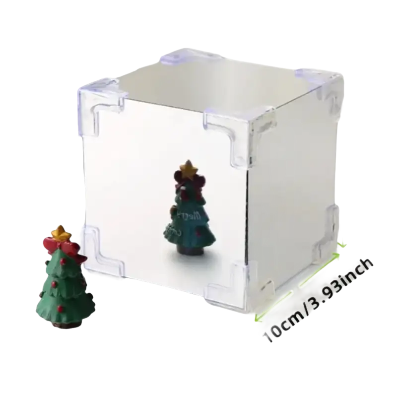 Trendy Flowercube Lamp with Mirrored Cube and Clear Corner Protectors for DIY Tulip Mirror