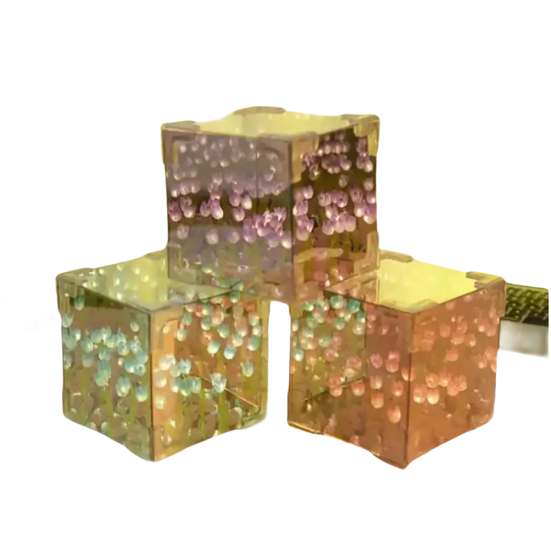 Colorful translucent tissue boxes with bubble accents for Trendy Flowercube Lamp setup