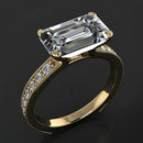 Elegant Sparkle: Petite Diamond Proposal Ring - Gold / No 10