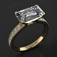 Elegant Sparkle: Petite Diamond Proposal Ring - Gold / No 10
