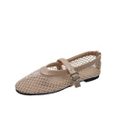 Women’s Round Toe Flat Shoes Designer Casual Trend Breathable Ballet Women’s Hollow Beach Sandals Mary Jane Shoes 2025