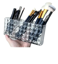 Diamond-patterned cosmetic brush holder perfect for your diamond chic bathroom storage