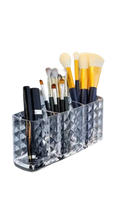 Crystal-patterned makeup brush organizer for your diamond chic bathroom decor