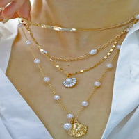 Seashell Starfish Necklace - Gold