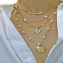 Seashell Starfish Necklace - Gold