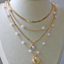 Seashell Starfish Necklace - Gold