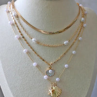 Seashell Starfish Necklace - Gold