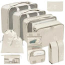 Beige trendy set travel organizer for stylish travel storage and organization