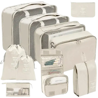 Beige trendy set travel organizer for stylish travel storage and organization