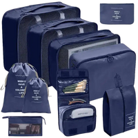Navy blue set travel organizer with storage bags for wild color shenanigans