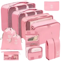 Pink travel organizer set with stylish storage bags for your travel organizer storage needs