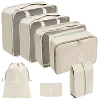 Beige packing cube set from Trendy Set Travel Organizer for stylish organizer storage
