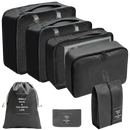 Black packing cubes and bags in trendy set travel organizer for wild color shenanigans