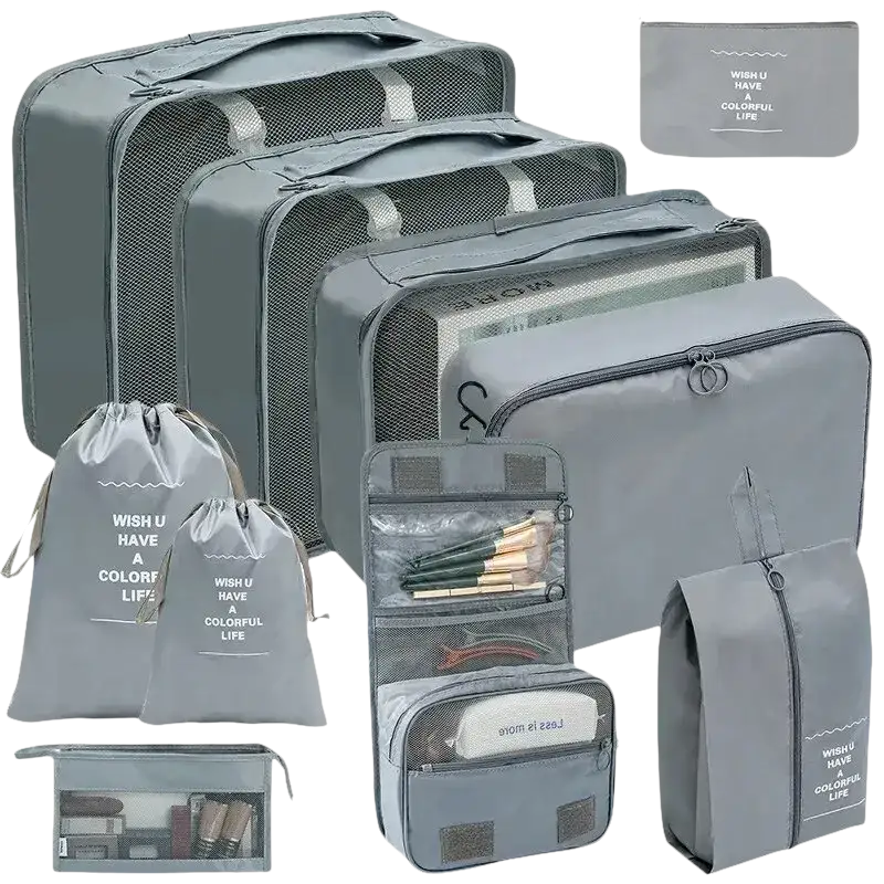 Trendy set travel organizer for wild color shenanigans