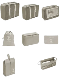 Gray set travel organizer bags for stylish travel storage and organization