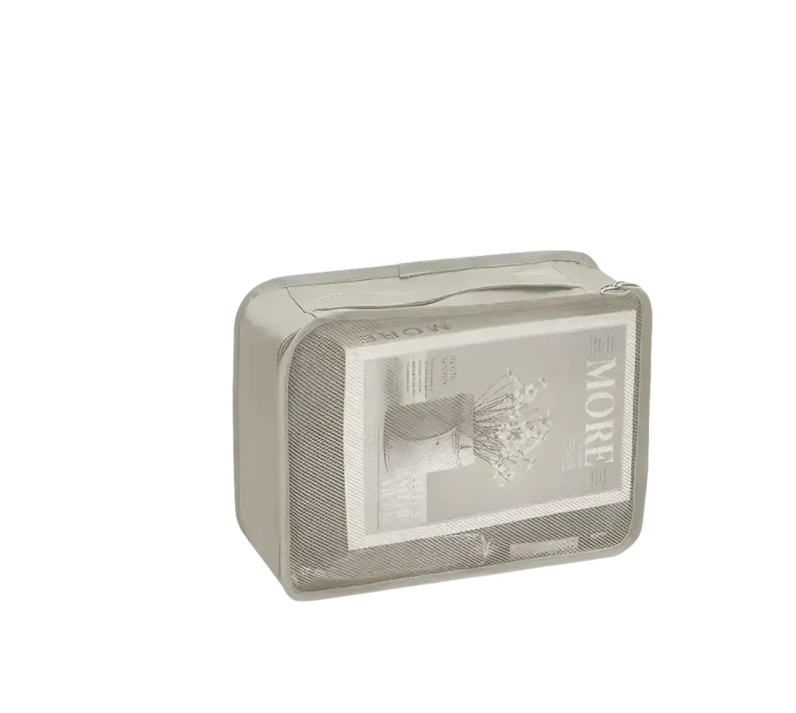 Gray mesh set travel organizer for wild color shenanigans with storage bags