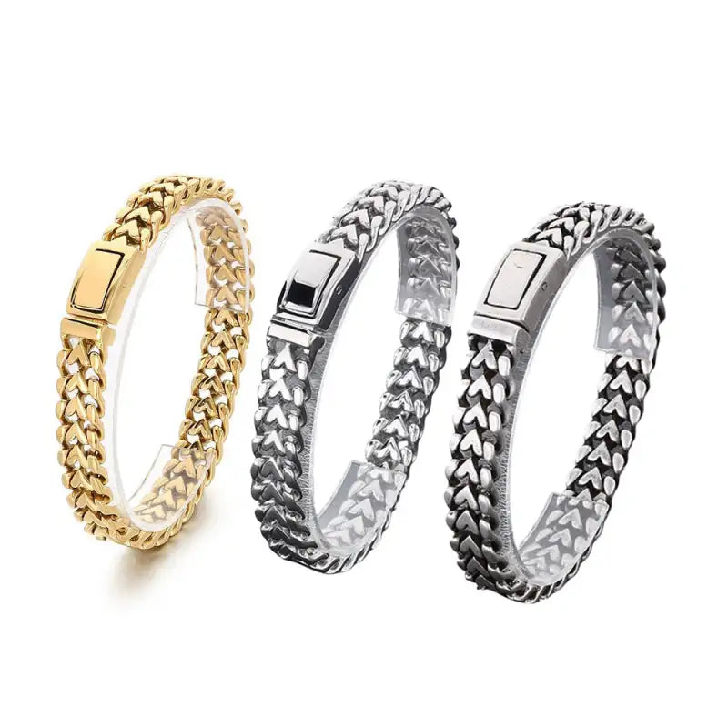 Golden Steel Charm Bangle