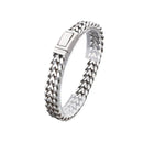 Golden Steel Charm Bangle - Ancient Silver / 21cm