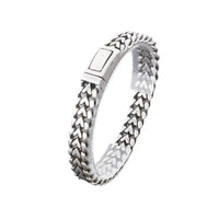 Golden Steel Charm Bangle - Ancient Silver / 21cm