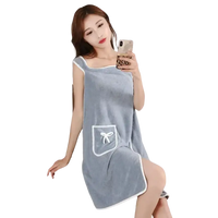 Blue beach spa towel wrap for girls with pocket, 140x85cm, perfect spa towel wrap