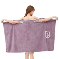 Lavender trendy spa towel wrap with white trim, perfect beach spa towel for cool babes