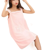 Pink towel dress as a girls wearable 140x85cm beach spa towel wrap for cool babes