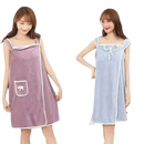 Two women in trendy beach spa towel wraps, girls wearable 140*85cm, perfect for spa parties