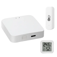 White Tuya Bluetooth Gateway with smart humidity sensor for indoor climate control