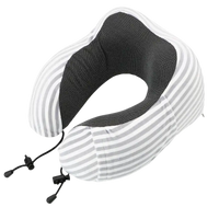 Striped u-comfort memory foam shaped travel healthcare neck pillow for a trendy chill vibe